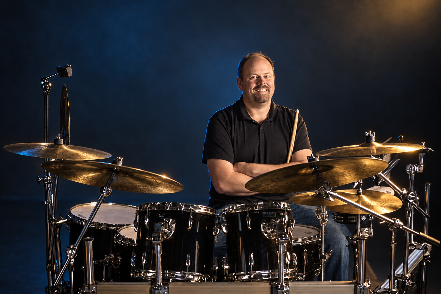 Troy Bashor performing on drums