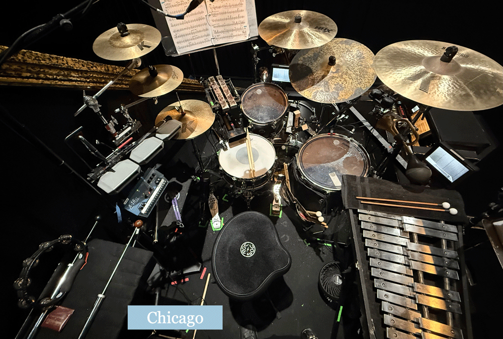 Troy Bashor production drum and percussion setup